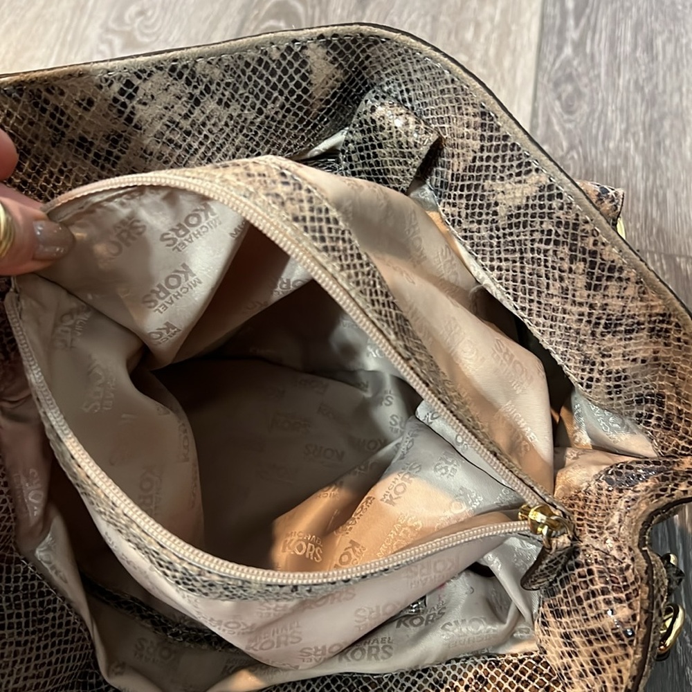 Michael Kors Python Brown And Tan Large Satchel B… - image 6